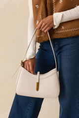 Worth The Risk Ivory Croc Embossed Faux Leather Handbag