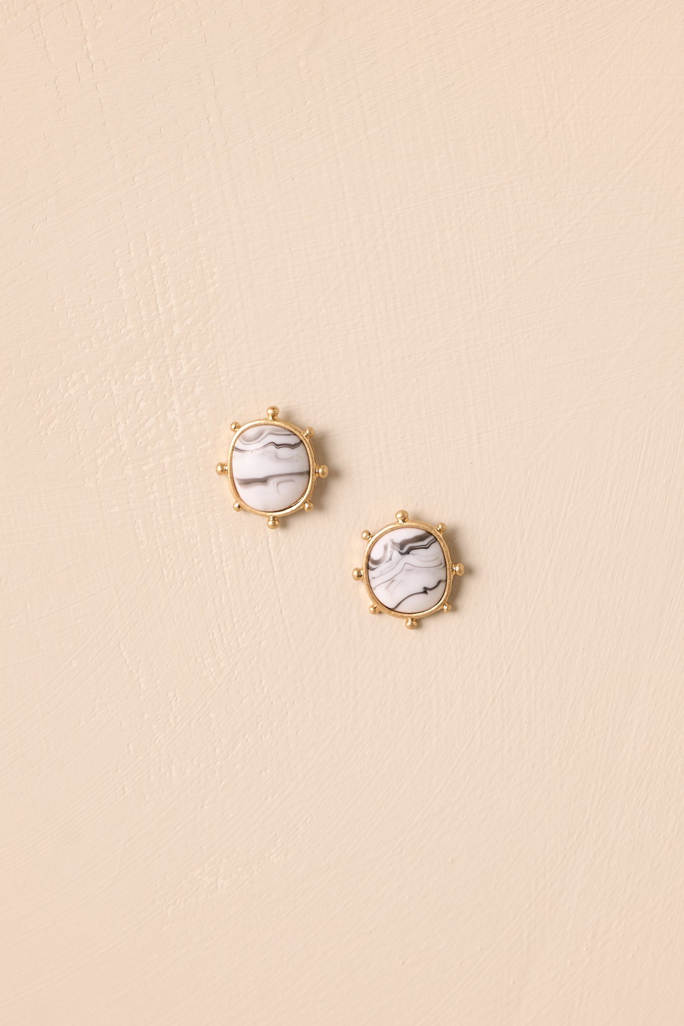 Forever Unbothered White Marbled Stone Earrings