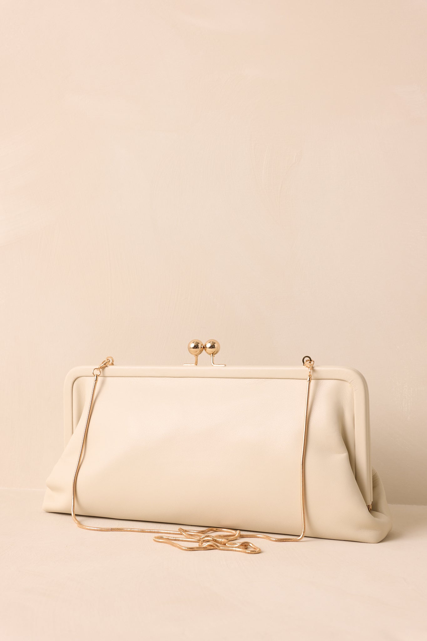 In Case You Missed It Ivory Faux Leather Clutch Handbag
