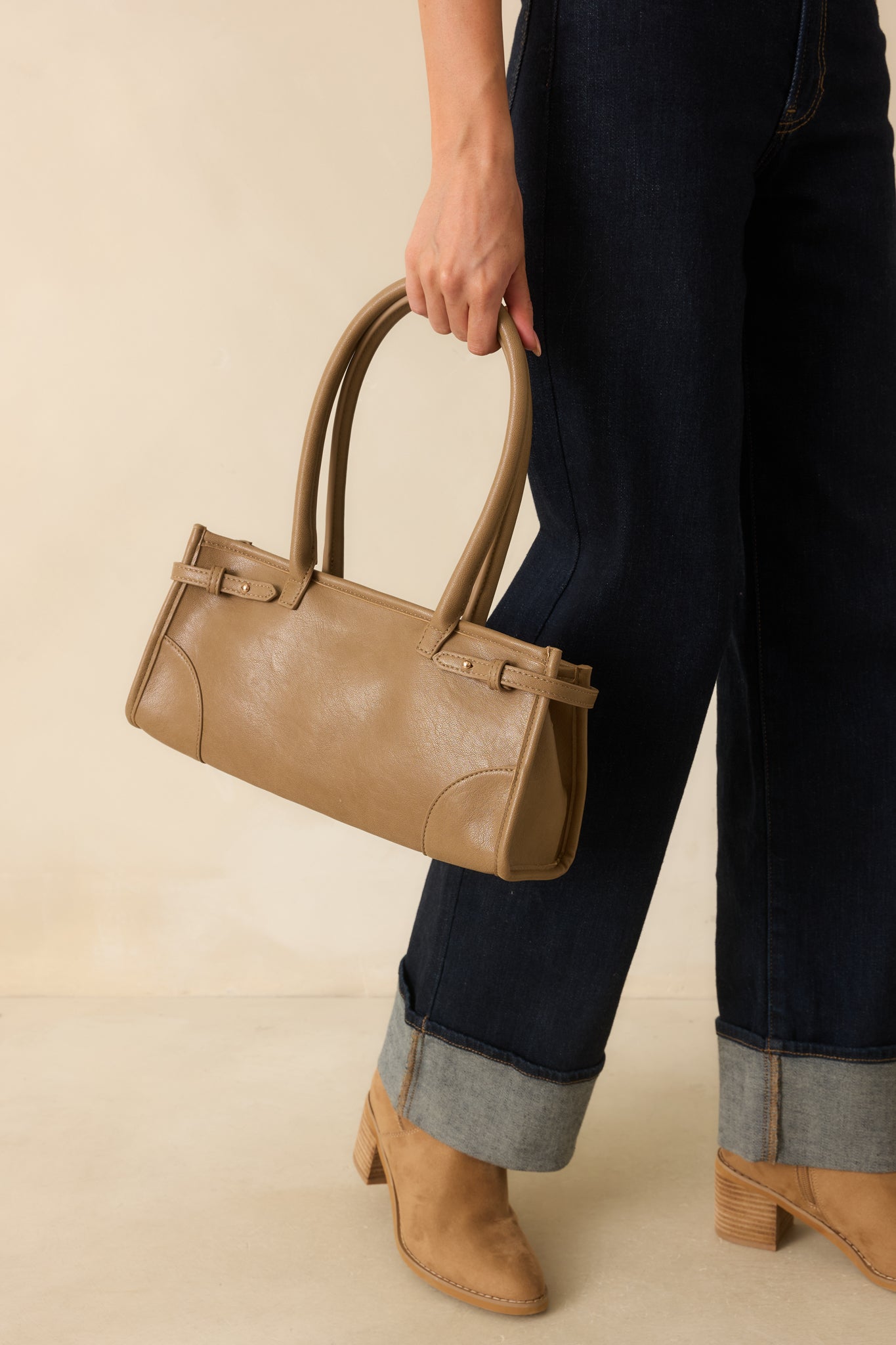 Loving What You See Light Mocha Faux Leather Handbag