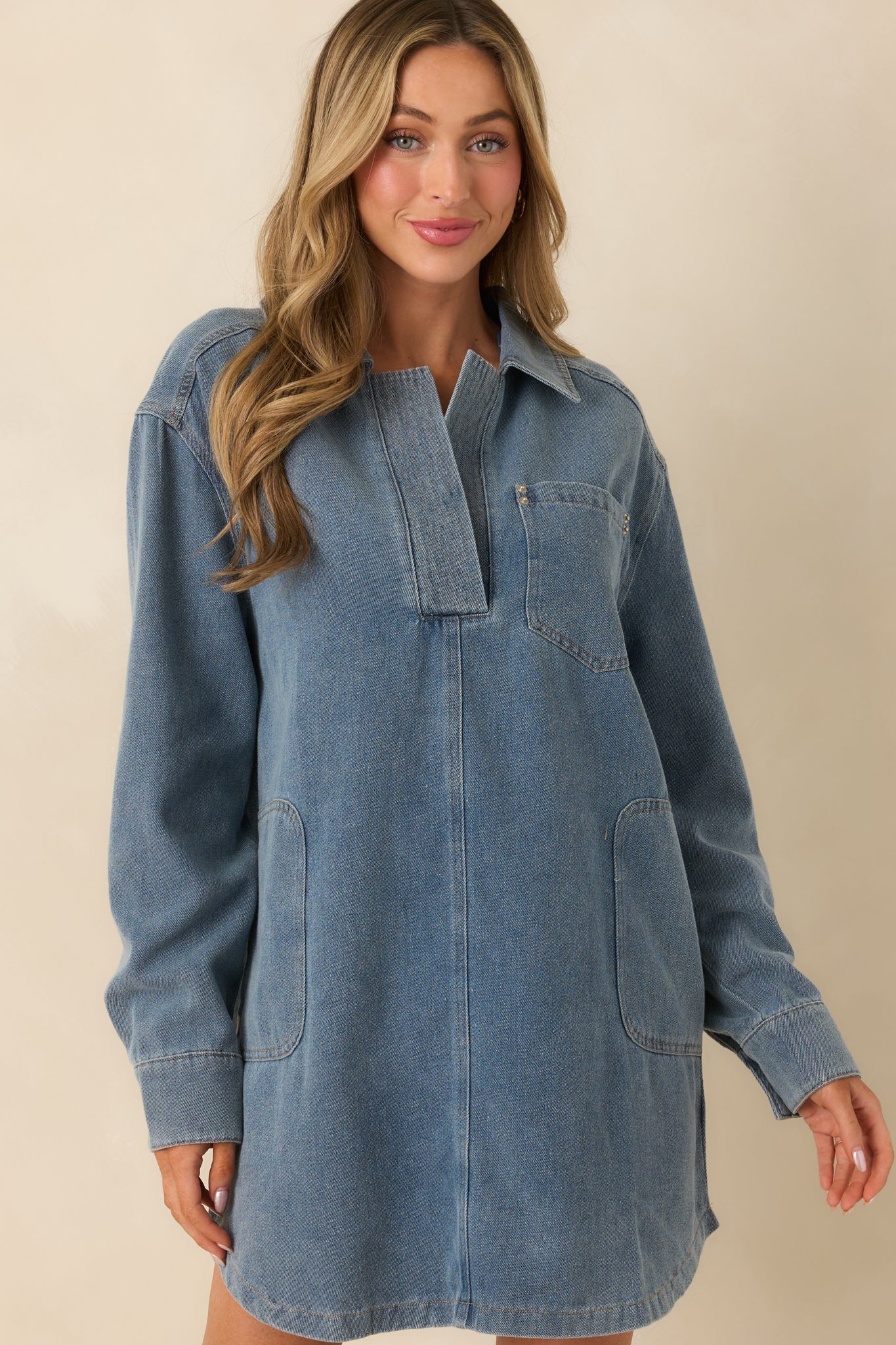 Everyday Route Medium Indigo Denim Mini Dress