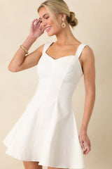 Day Dreaming Bliss White Cotton Sleeveless Denim Mini Dress