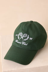 The Tennis Club 1998 Hunter Green Embroidered Cotton Baseball Cap