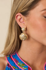 Treasures From The Tide Gold Seashell Drop Earrings