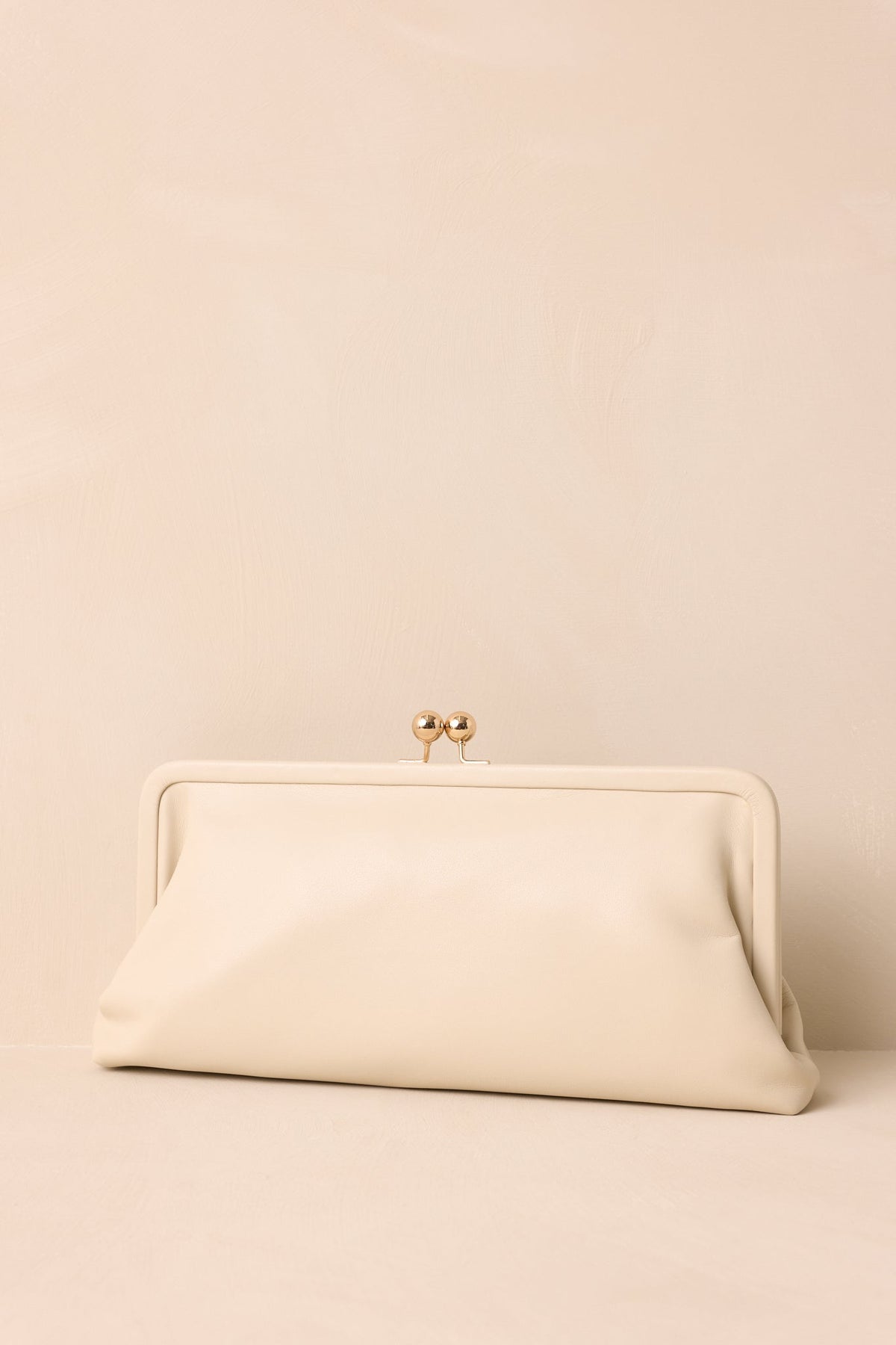 In Case You Missed It Ivory Faux Leather Clutch Handbag