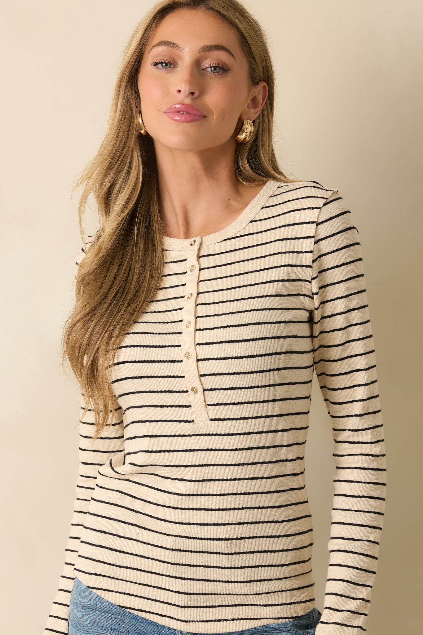 Z Supply Black Eve Striped Henley