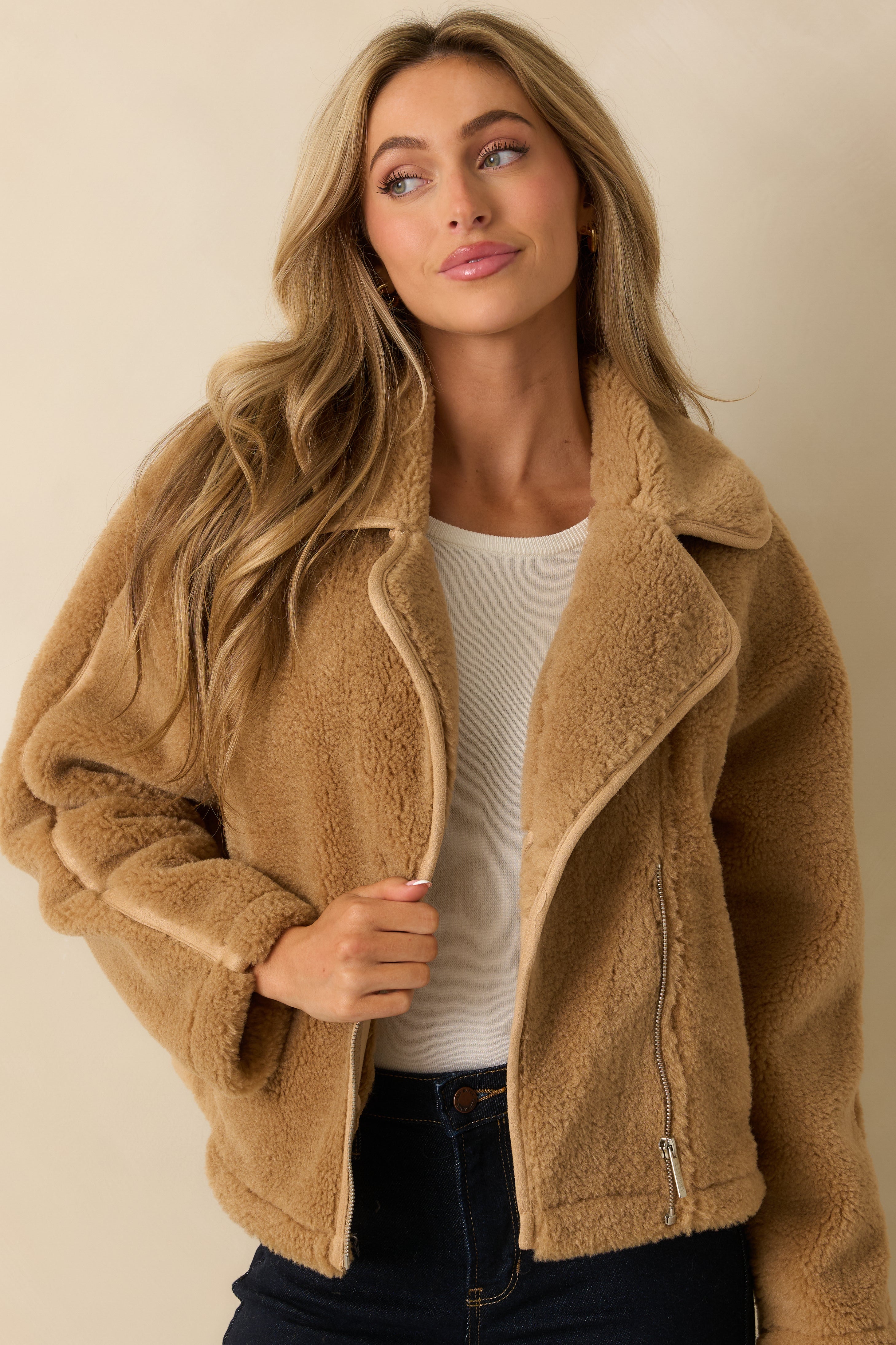 Z Supply Tan Townsend Sherpa Jacket