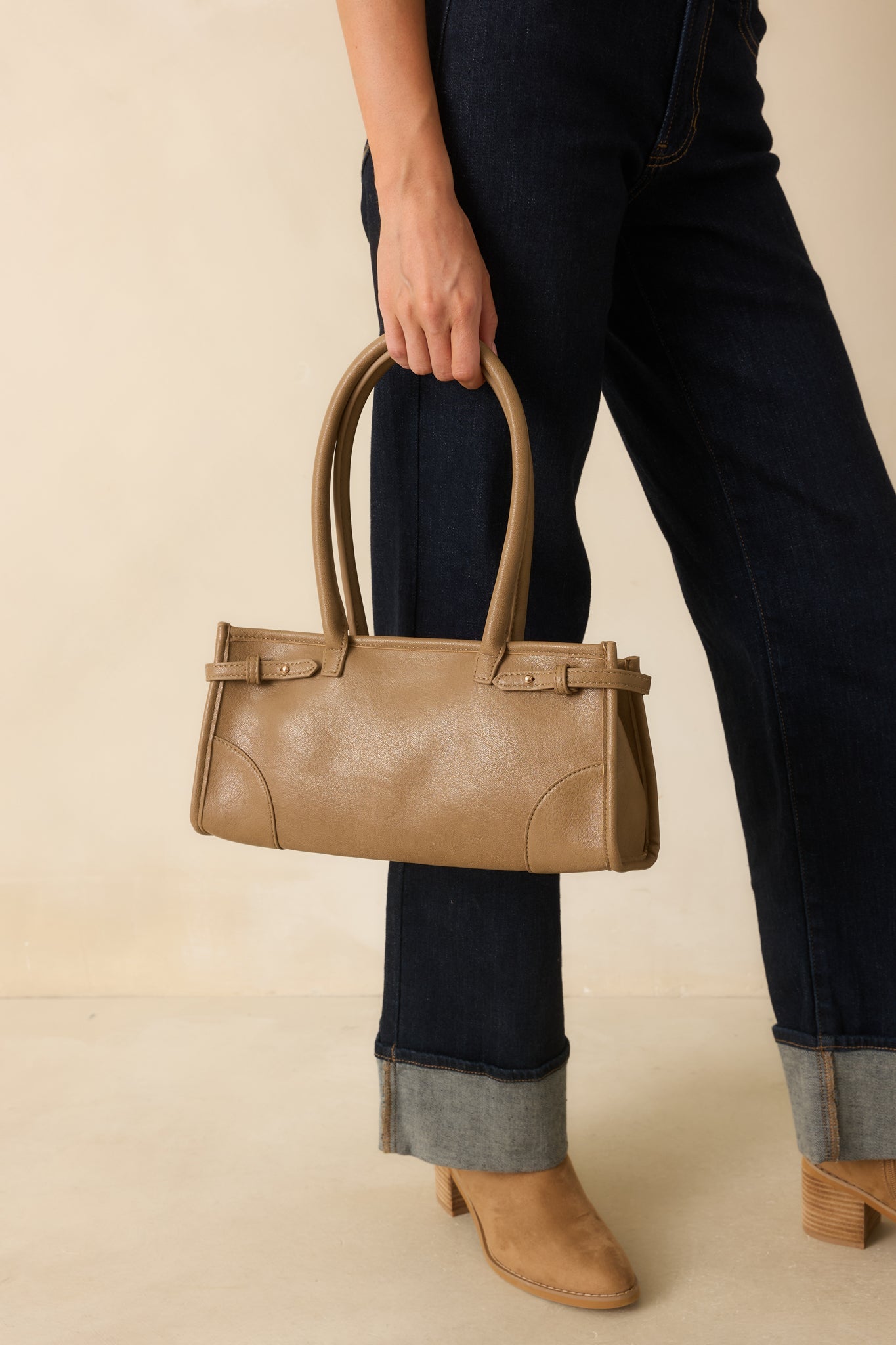 Loving What You See Light Mocha Faux Leather Handbag