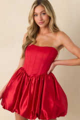 Love Letters Red Corset Bubble Mini Dress