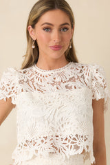 Forever Begins Ivory Floral Lace Top