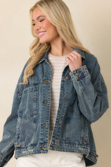 Anywhere You Go Medium Wash Cotton Denim Jacket
