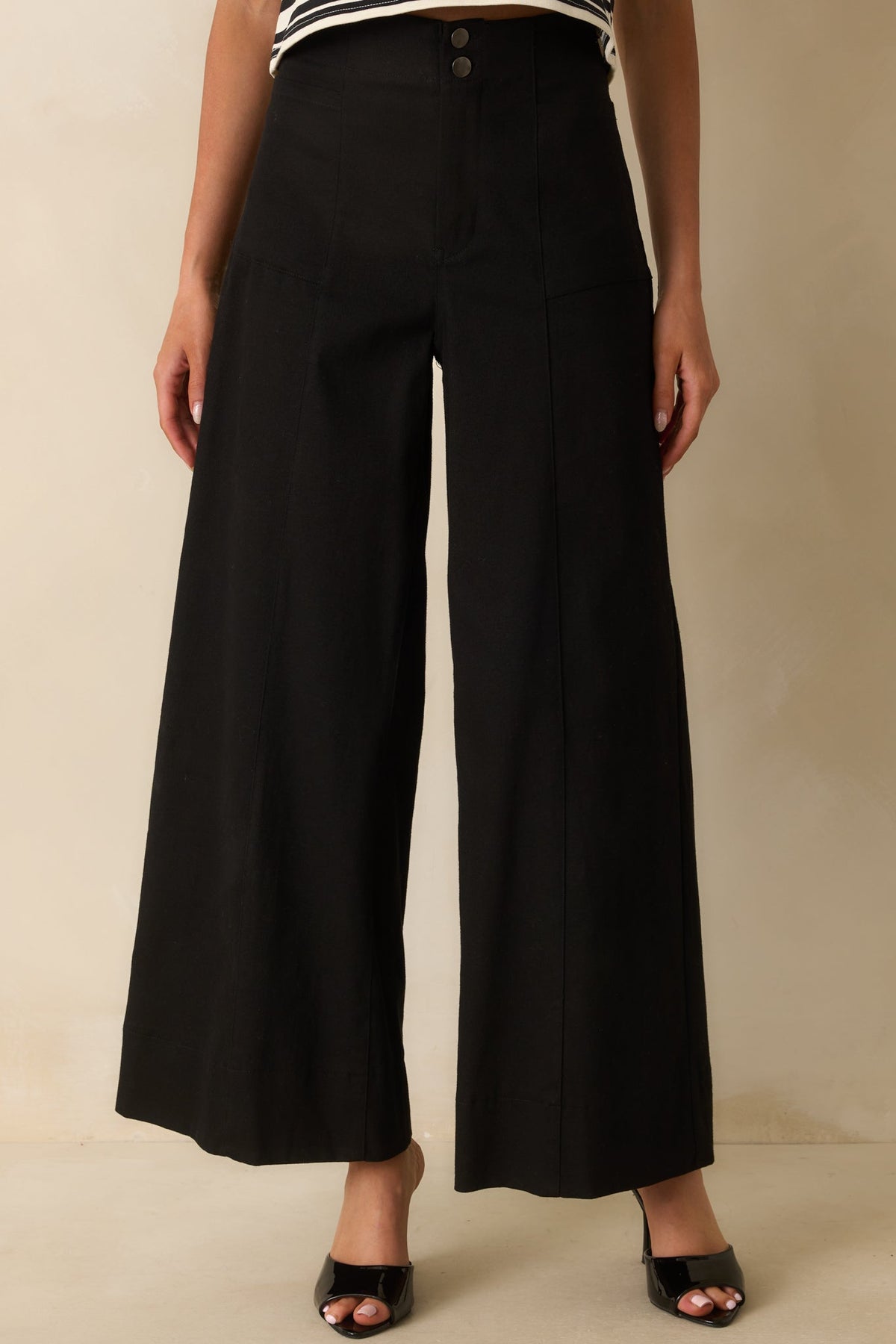 Daylight Glimmer Black Wide Leg Pants