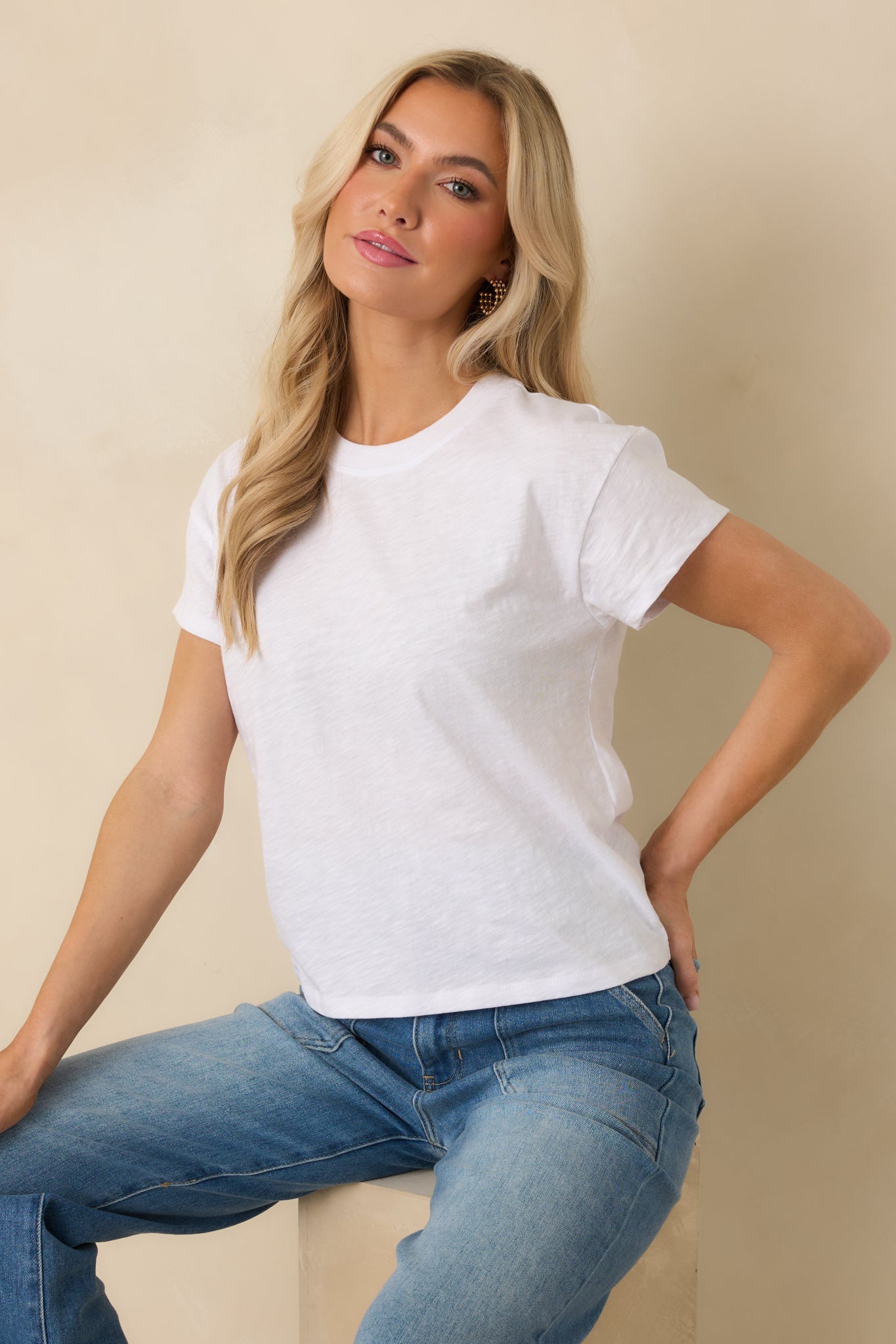 Z Supply White Cotton Foundation Premium Slub Tee