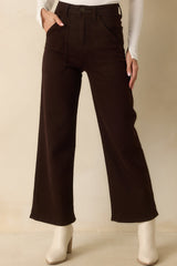 Something Amazing Dark Brown Wide Leg Jeans