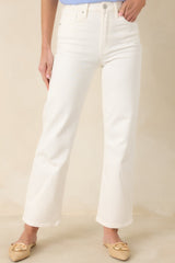 Hard At Work White Straight Leg Jeans