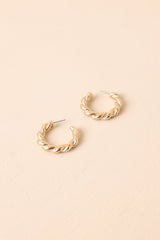 I Could See It Gold Twisted Open Hoop Earrings