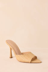 Every Step Counts Natural Tan Raffia High Heel Sandals