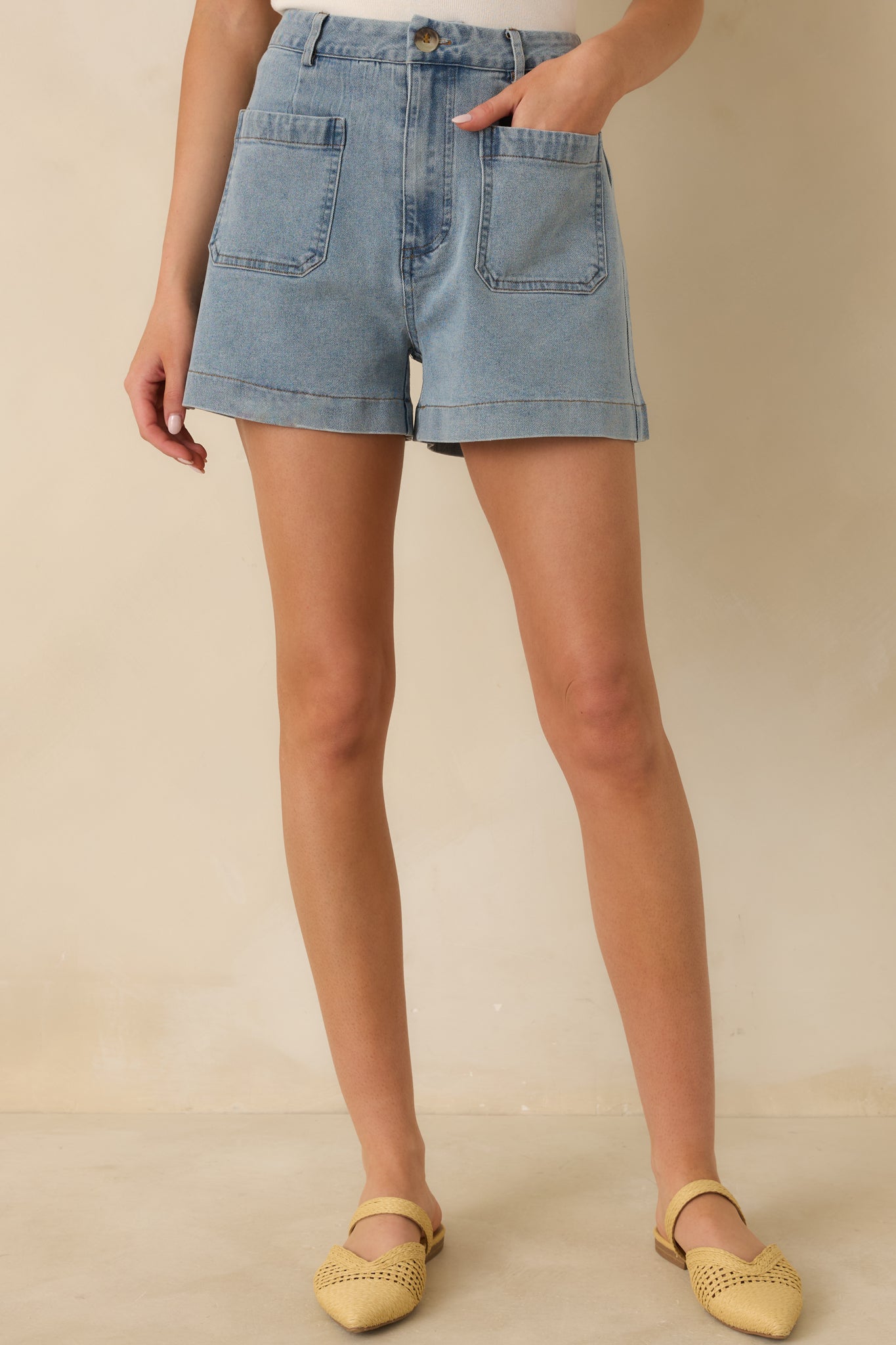 Made for Adventure Light Wash Denim Shorts