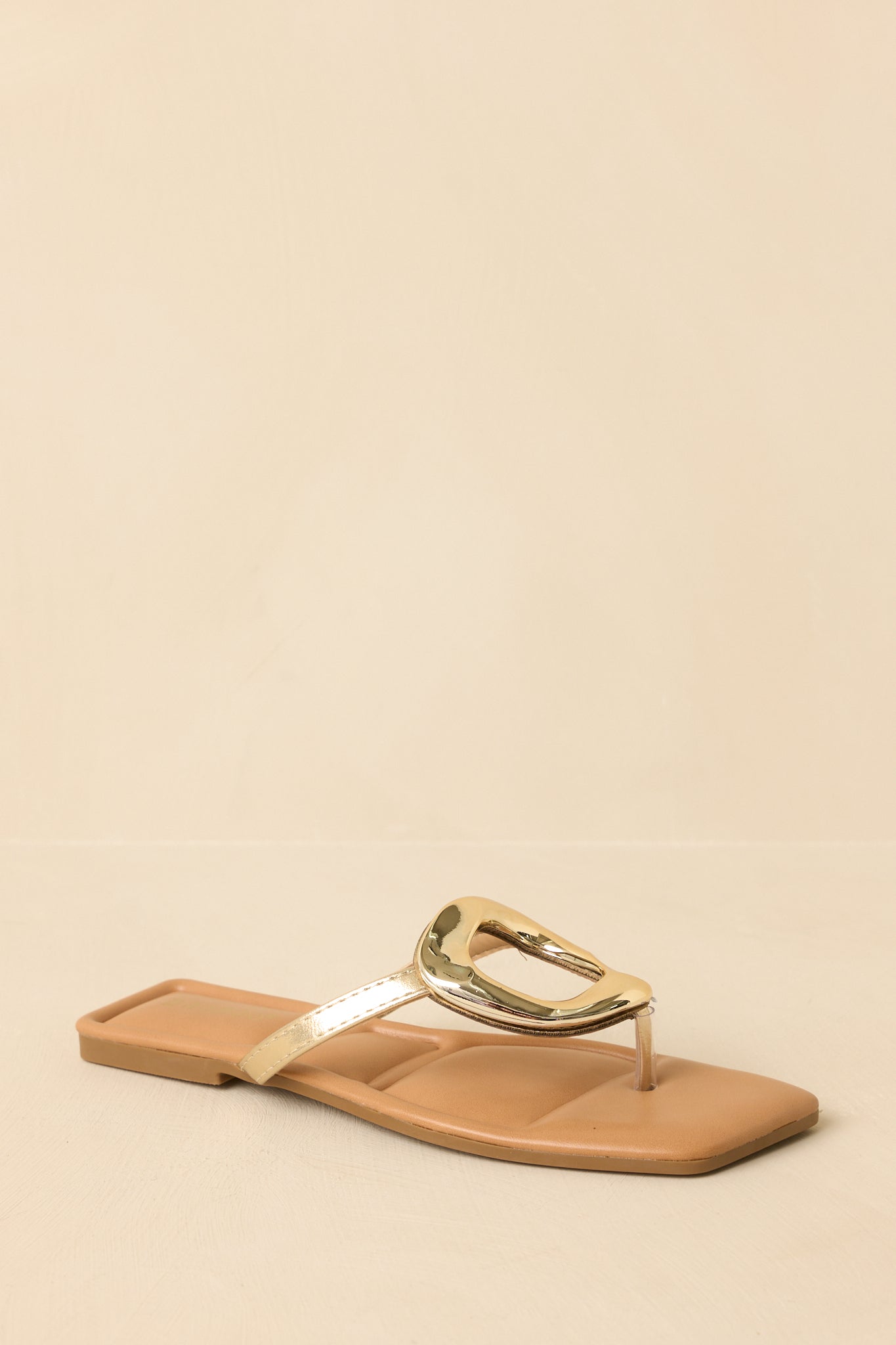 Riviera Glow Gold Metallic Faux Leather Sandals