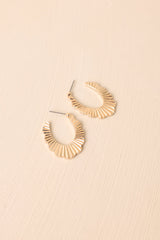 Give Me More Gold Textured Incomplete Hoop Earrings