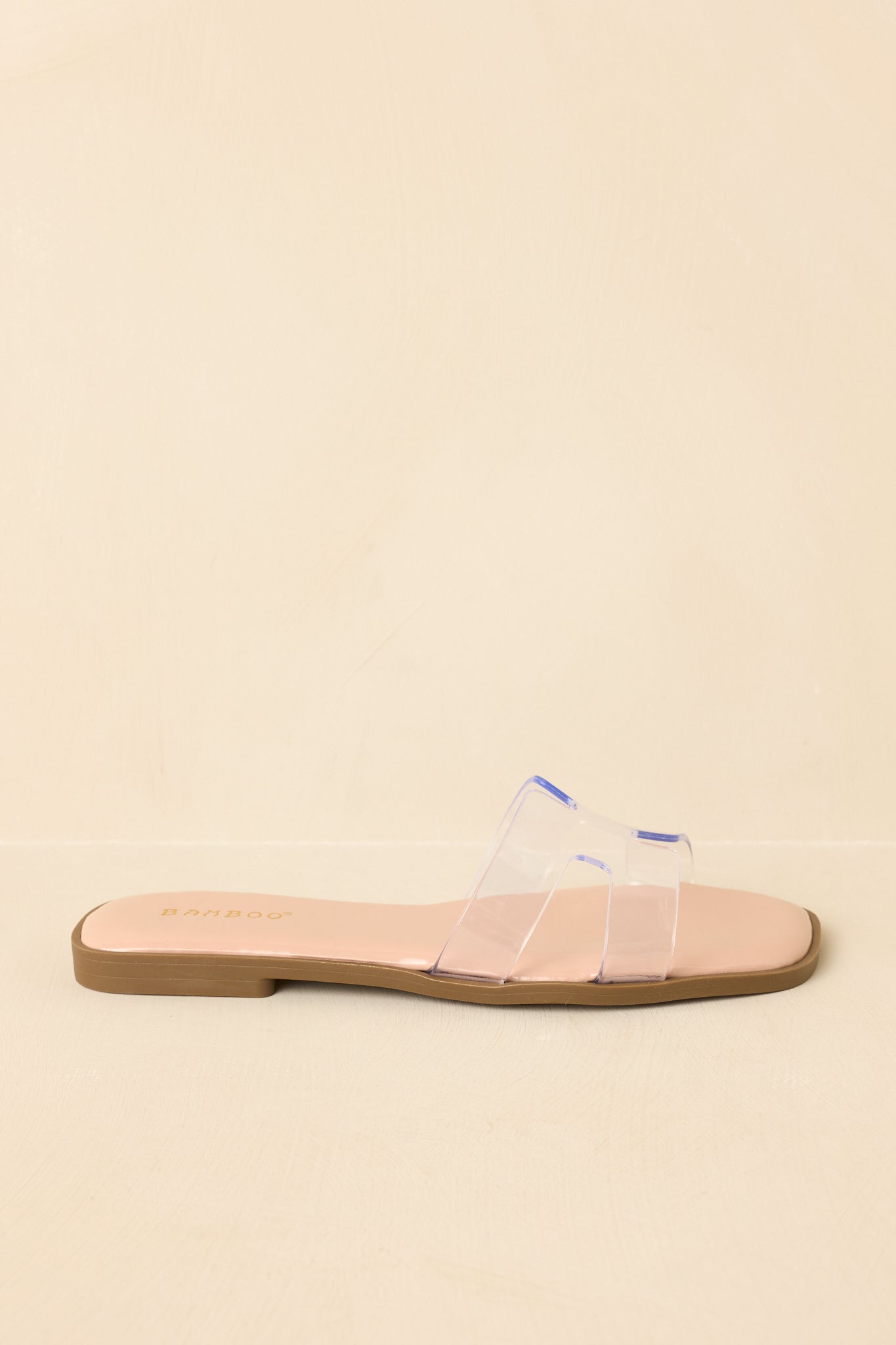Clear the Way Nude Clear Strap Slide Sandals