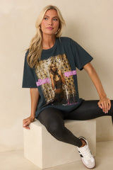 Britney Spears Black Cotton Oops I Did It Again Merch Tee