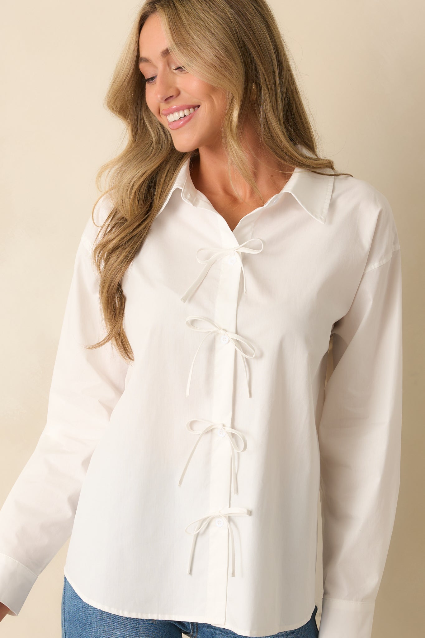 All In The Details 100% Cotton Button Front Top