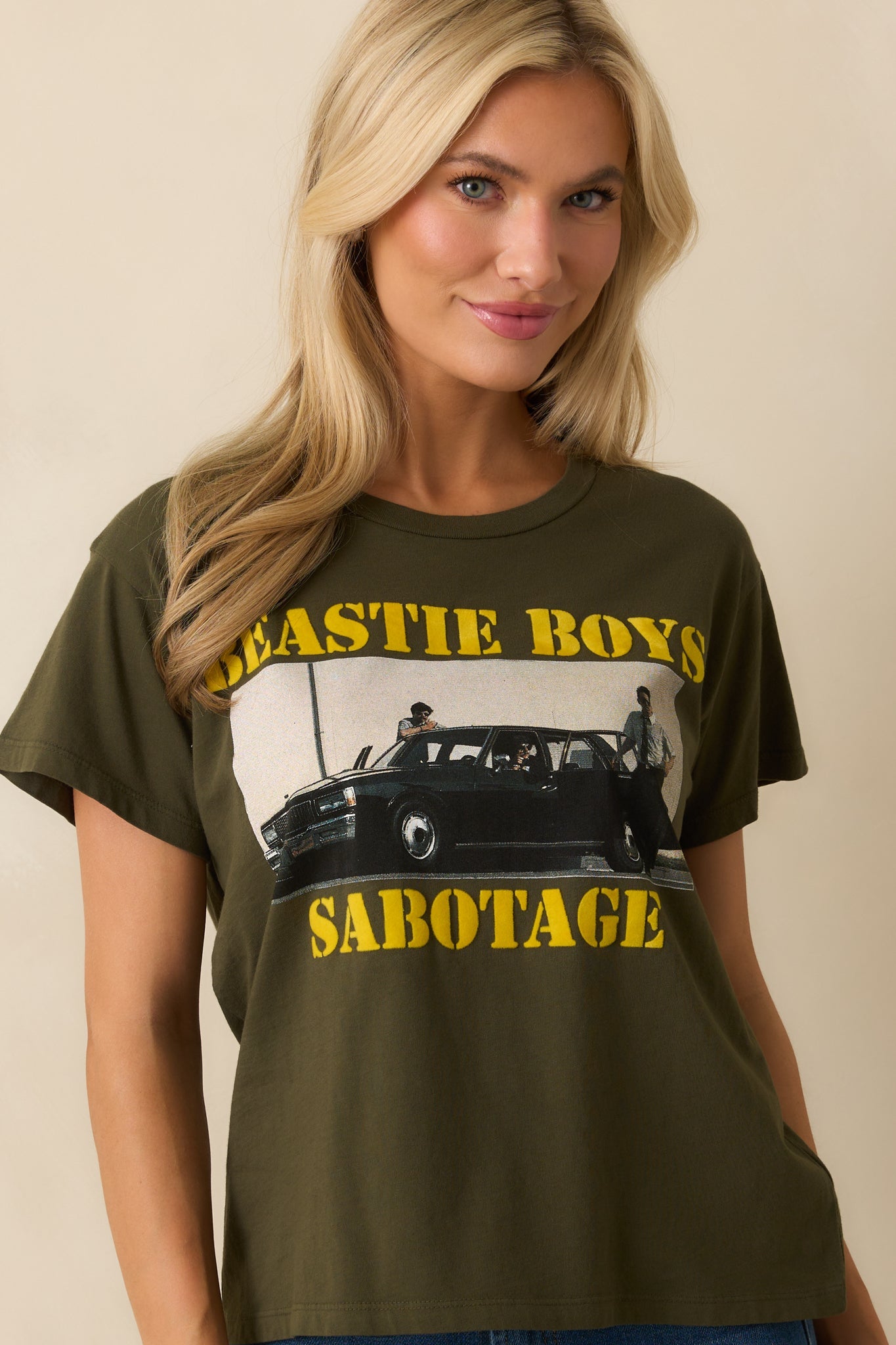 Beastie Boys Sabotage Solo Army Green Cotton Tee