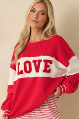 Z Supply Kiss Me Red Oversized Love Sweatshirt