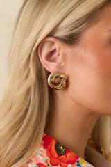 Keep Your Composure Gold Twisted Spiral Earrings