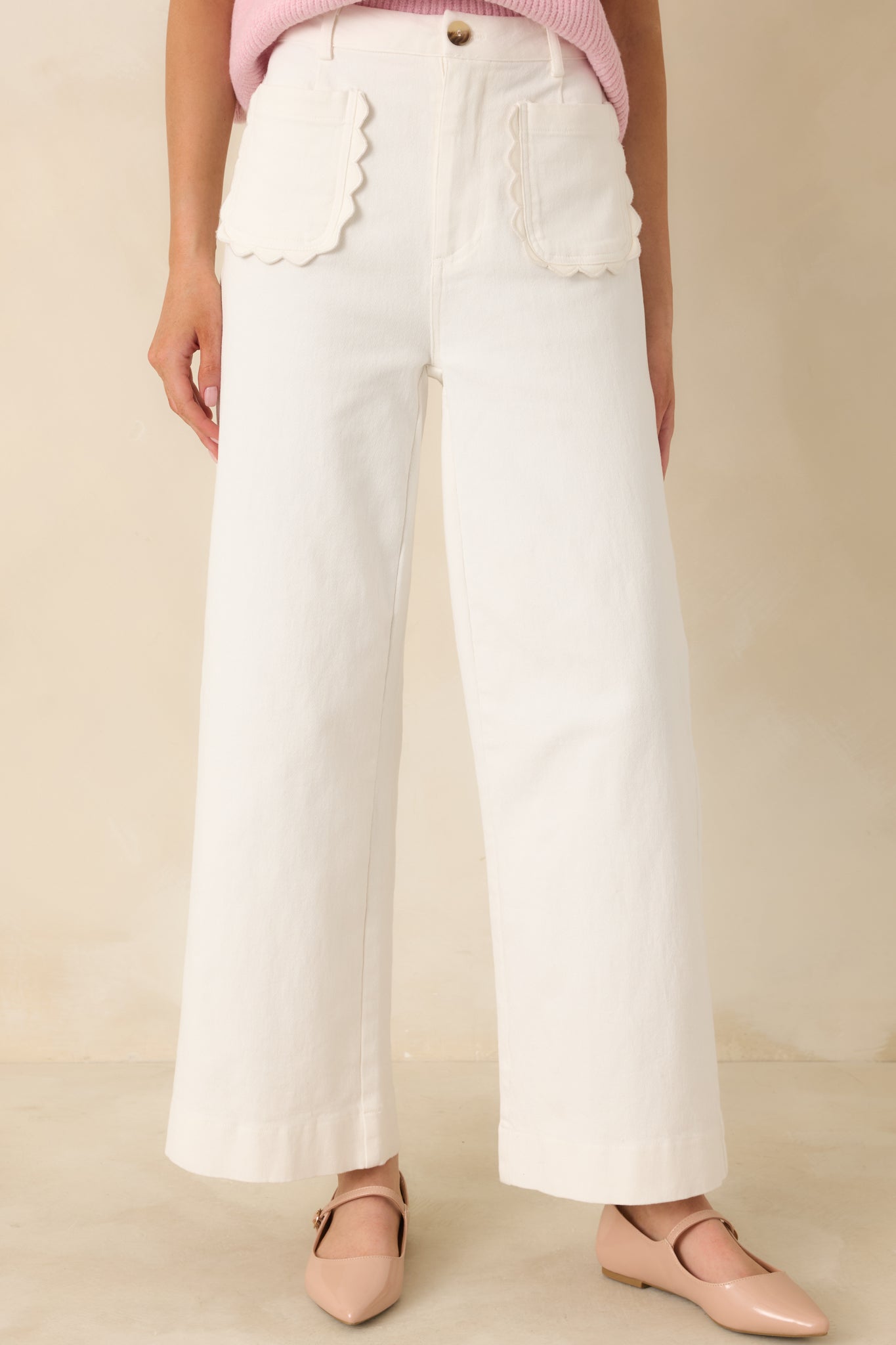 Memories Made Ivory Cotton Wide Leg Pants