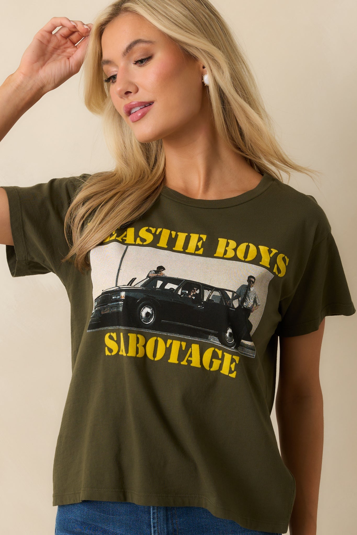 Beastie Boys Sabotage Solo Army Green Cotton Tee
