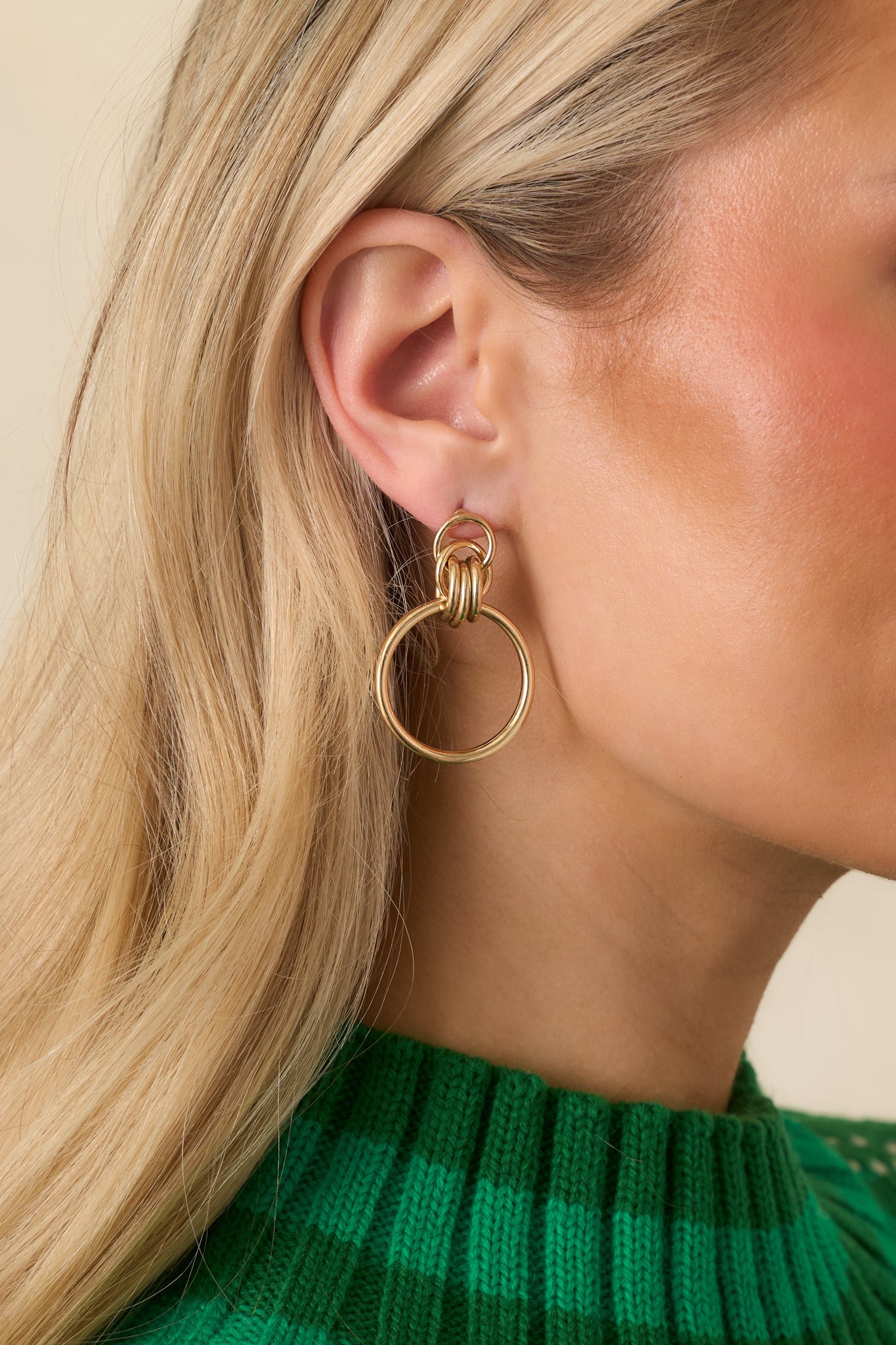 More Than A Moment Gold Link Cluster Drop Earrings