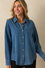 Z Supply Medium Wash Atwood Lightweight Denim Button Up