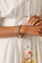 Still Thinking It Through Tri-Tone Bangle Bracelet Set