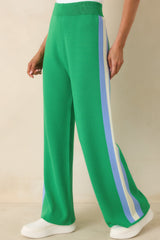 I'm Into It Green Multi Knit Stripe Wide Leg Pants