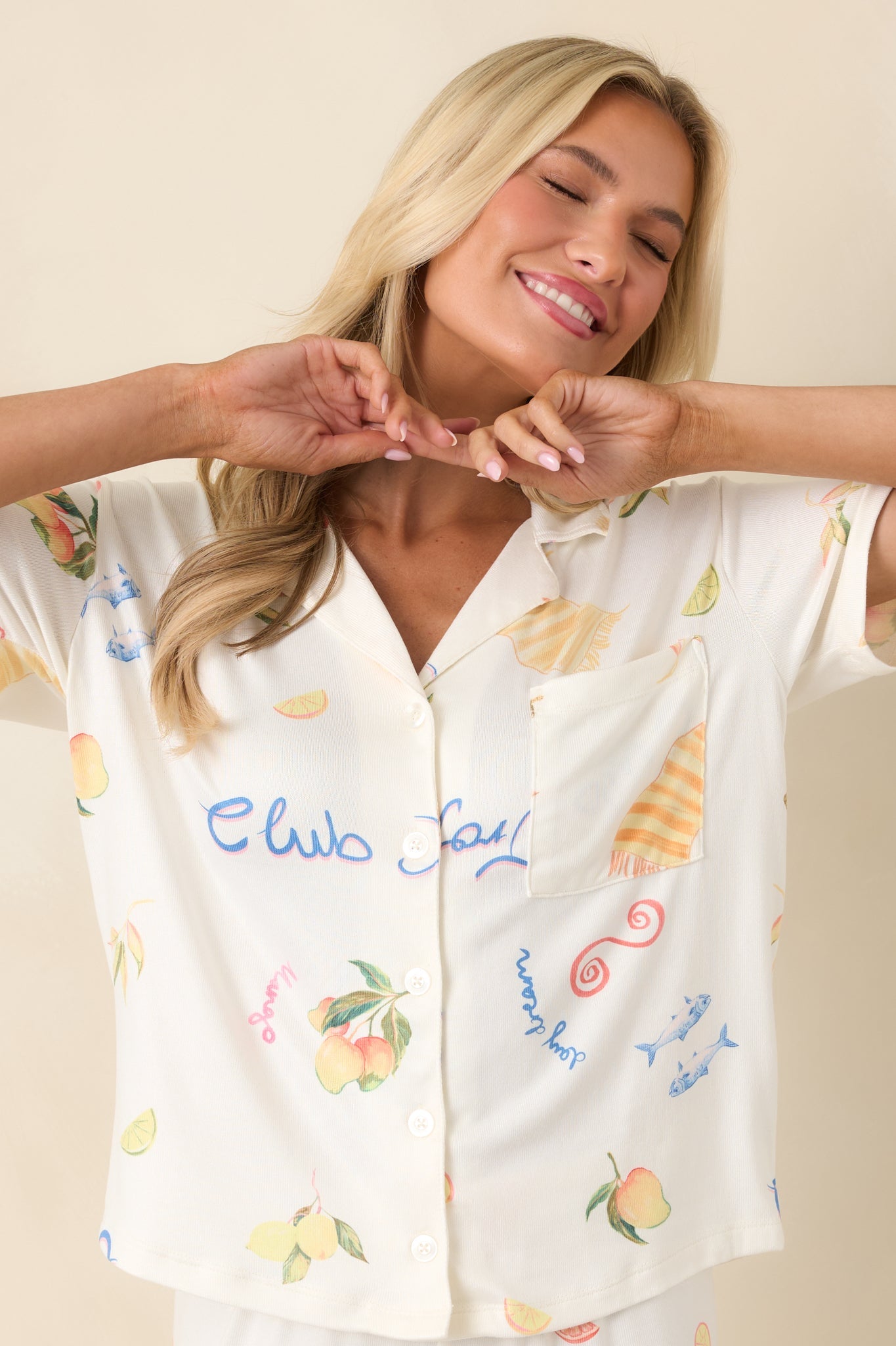 Z Supply Vanilla Ice Beach Days Pajama Top