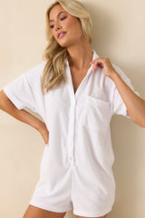 Z Supply White Cotton Azur Loop Terry Romper