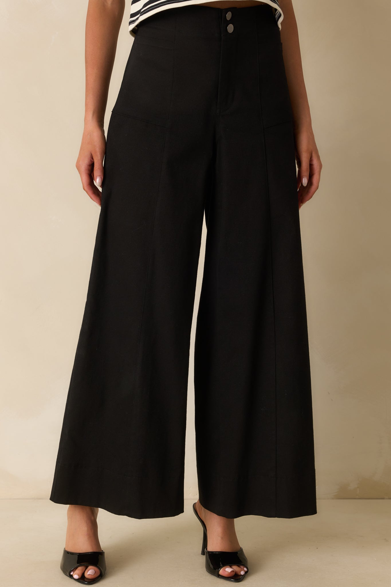 Daylight Glimmer Black Wide Leg Pants