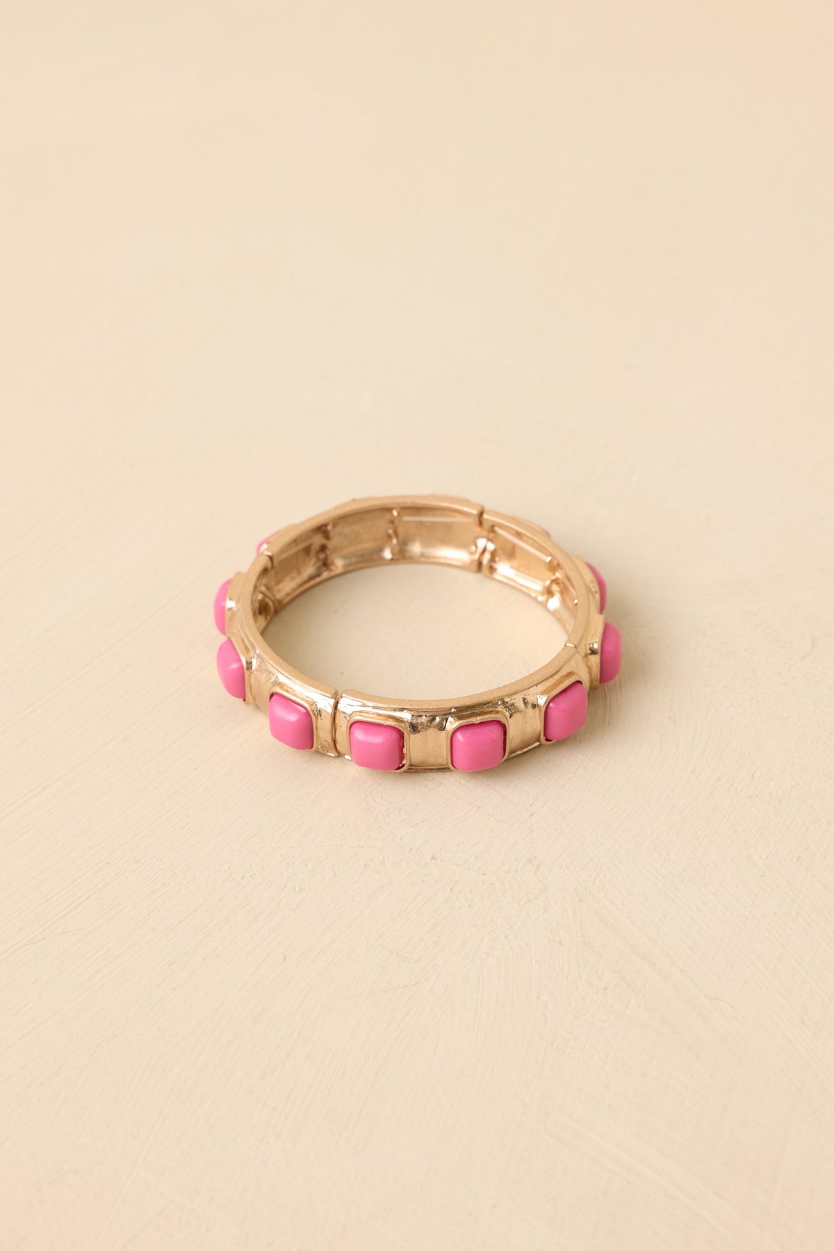 Rosy Reflections Pink & Gold Stretch Bracelet