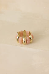 A Touch of Radiance Pink & Gold Beaded Statement Bracelet