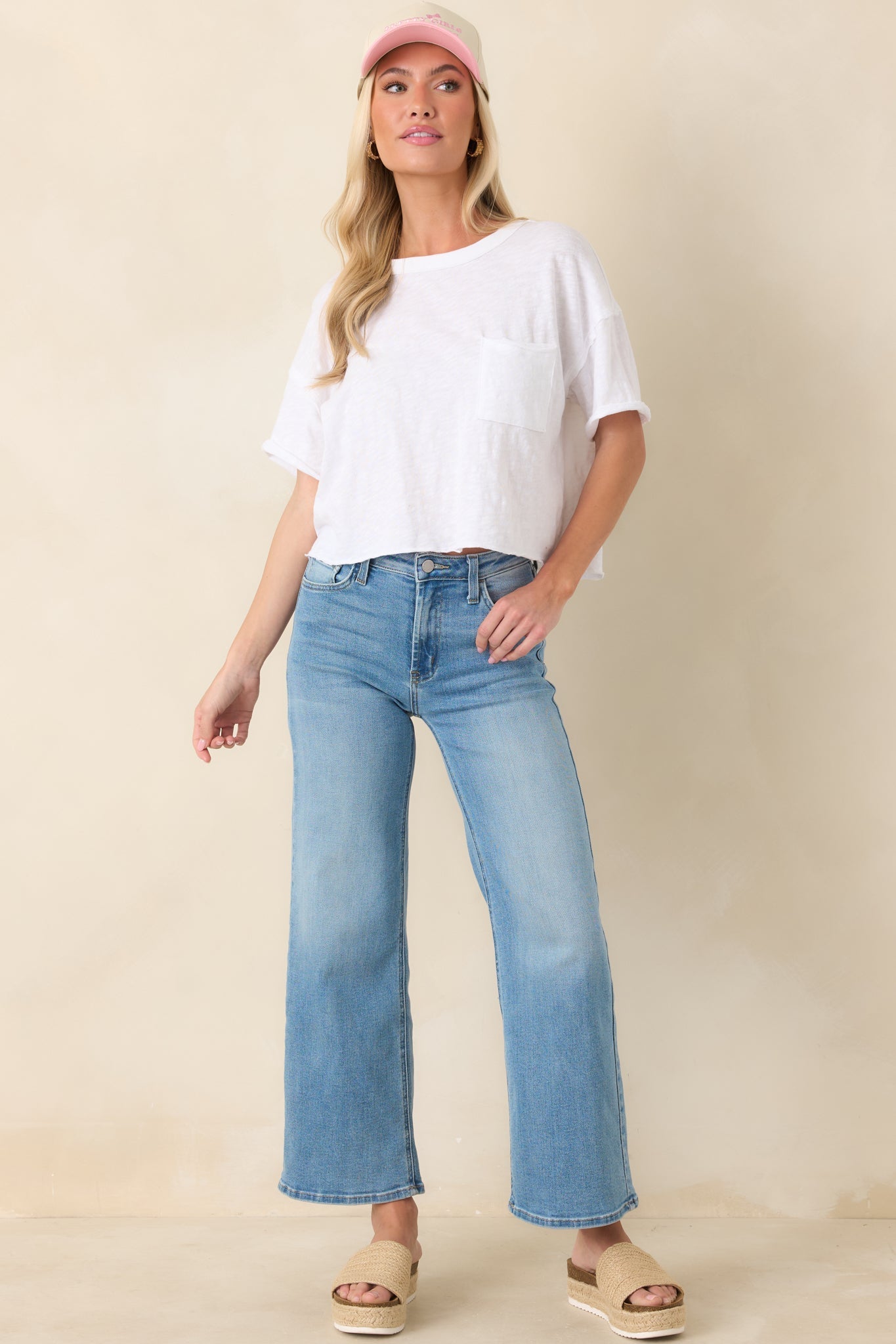 Always First Light Wash Wide Leg Jeans