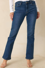 Nothing To Explain Dark Wash Cotton Denim Straight Leg Jeans