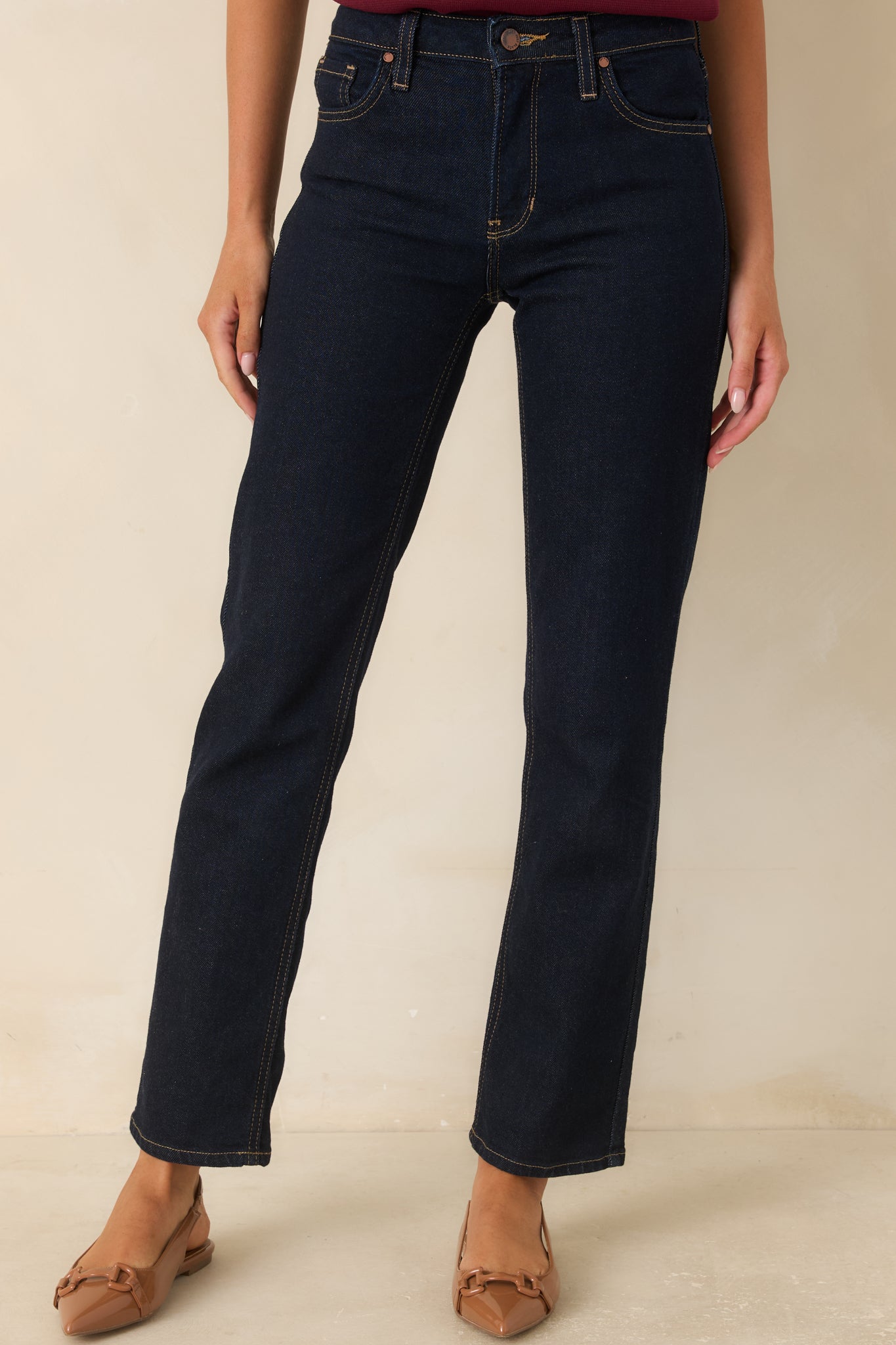 Forever Again Deep Indigo Straight Leg Jeans