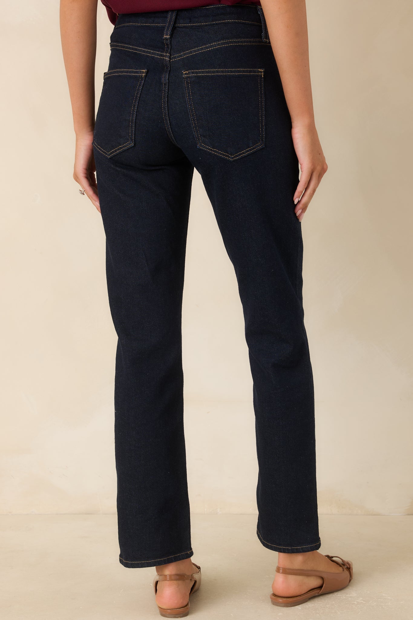 Forever Again Deep Indigo Straight Leg Jeans