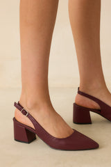 Life In A Flash Wine Red Sling Back Heels