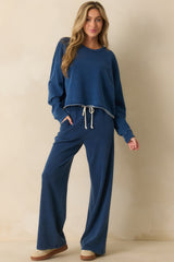 Z Supply Denim Blue Circuit Knit Sweatshirt