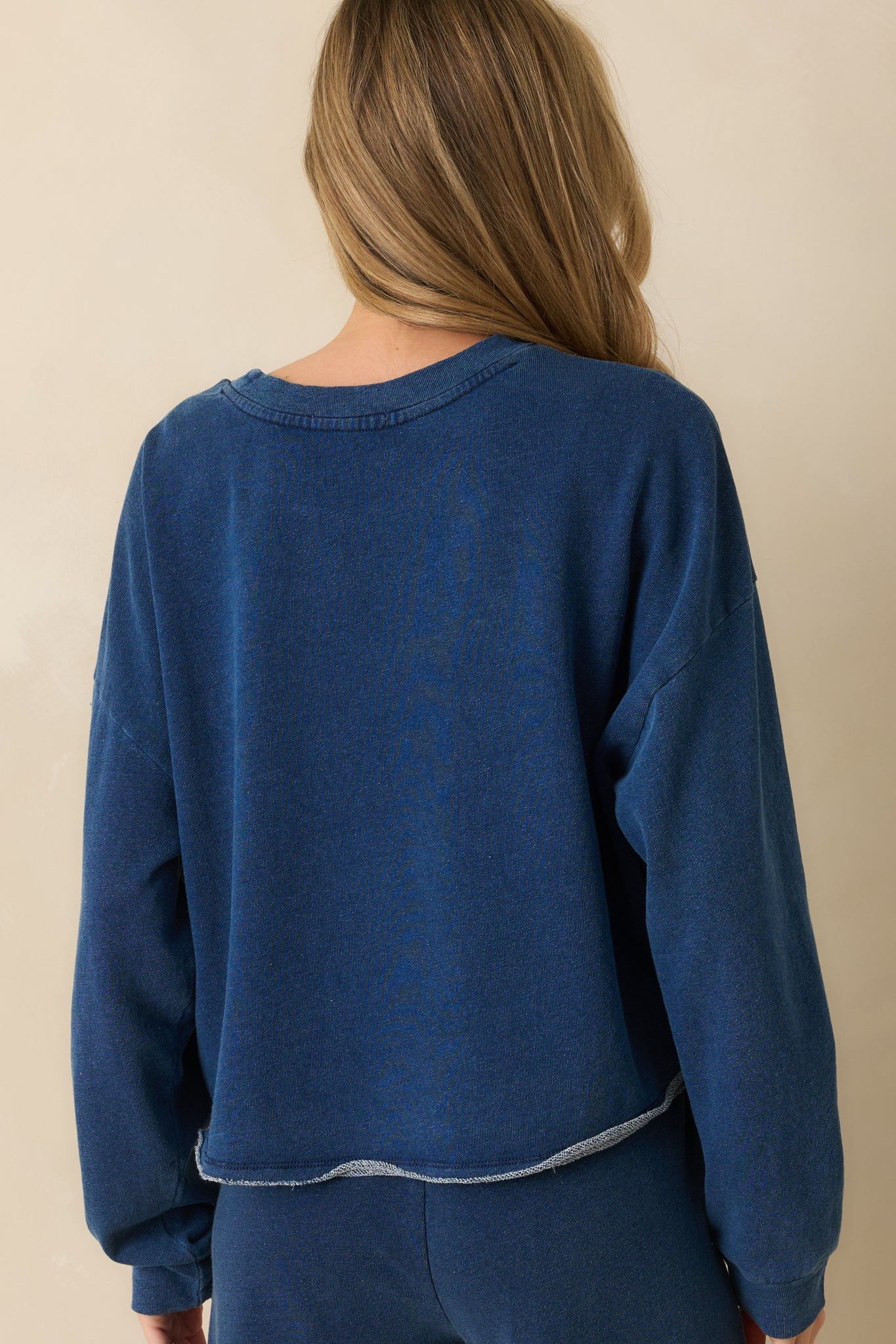 Z Supply Denim Blue Circuit Knit Sweatshirt
