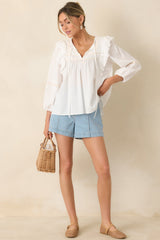 Luxe at Your Leisure Light Wash Cotton Denim High Waisted Shorts