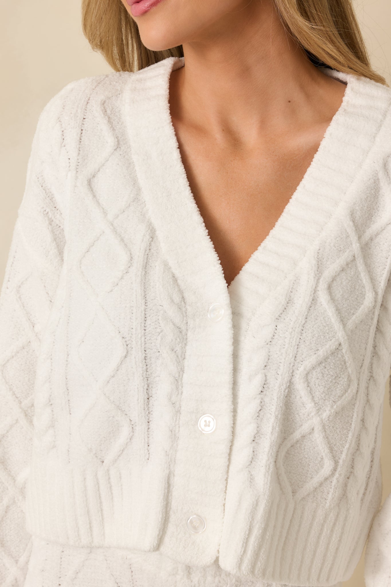 Z Supply Elsa Ivory Cable Knit Cardigan